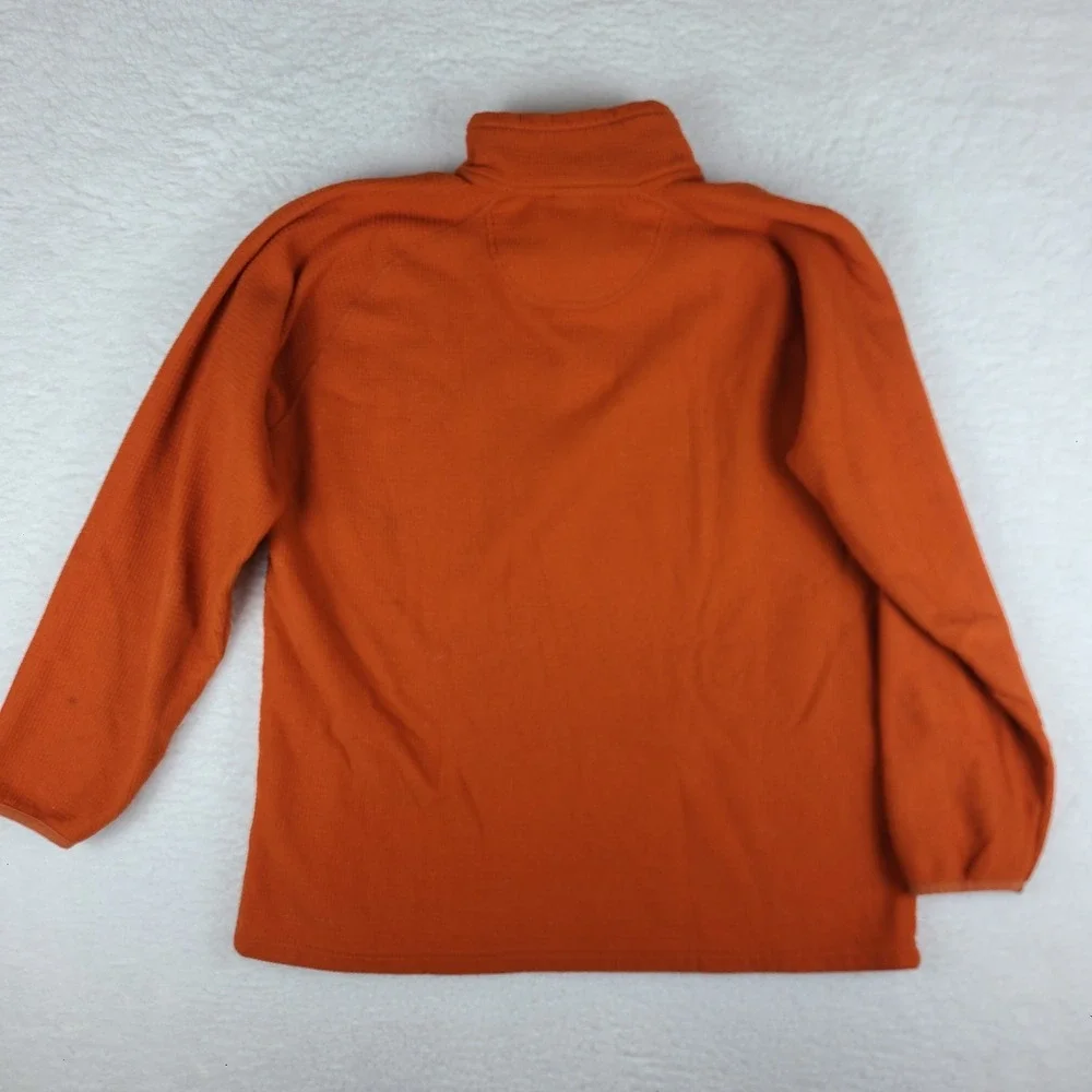 The North Face Sweater Mens XL Dark Orange Fleece‎ Knit Quarter Zip Sweatshirt *